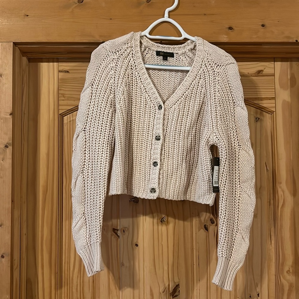 Frye 100% Cotton Cropped Cardigan, NWT